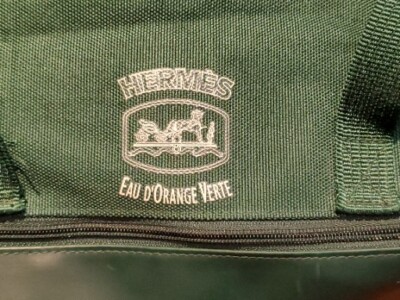 Auth HERMES EAU D'ORANGE VERTE Boston bag Nylon Canvas Green | eBay