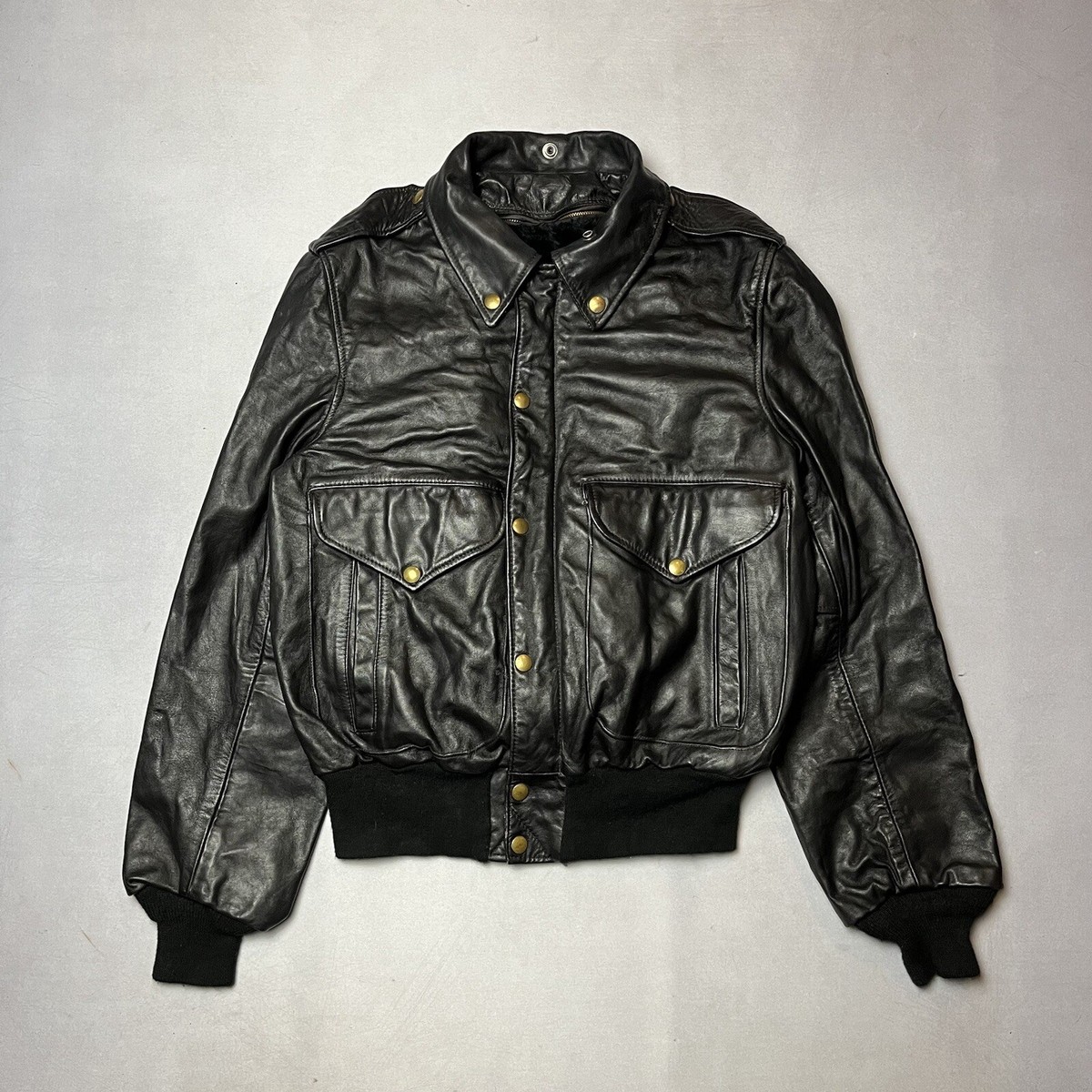 Vintage Just Leather San Jose Leather Motorcycle Jacket Size 38