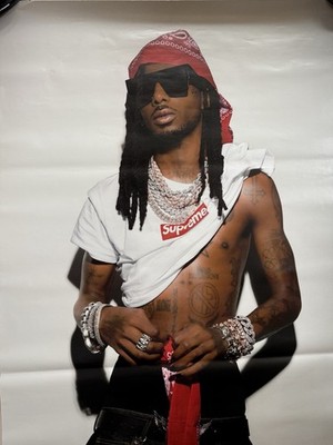 NEW SUPREME X PLAYBOI CARTI BOX LOGO 2025 LARGE WHEAT PASTE POSTER