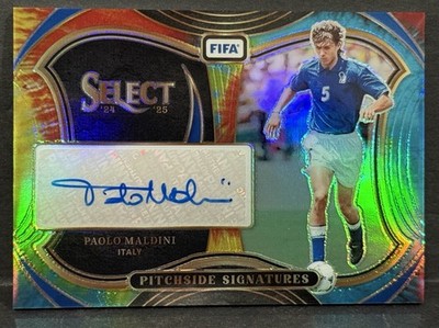 2024-25 Panini Select FIFA Italy Paolo Maldini Pitchside Auto Tie