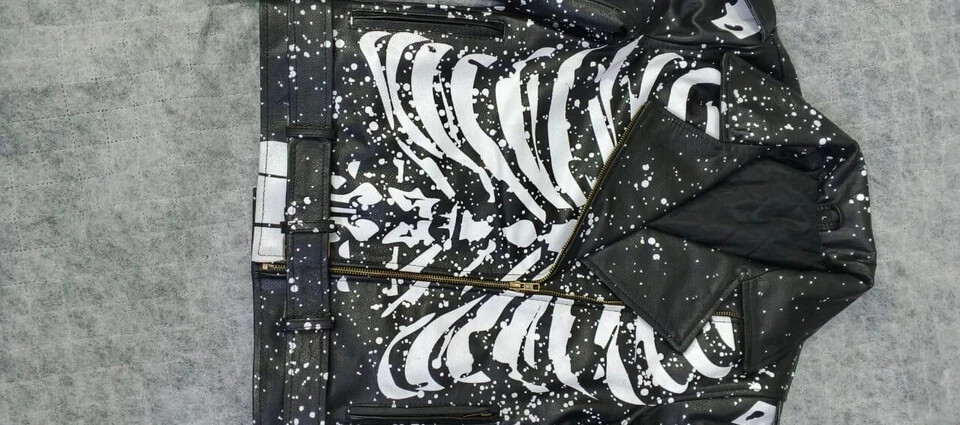 Killstar Morgue Gimme Bones Women's Biker Jacket - Skeleton Print