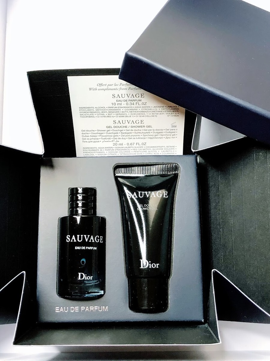 Lot of 4 Dior Sauvage EDP & Shower Gel Set: 10ml Miniature EDP