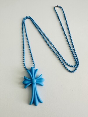 Chrome Hearts Tokyo 20th Anniversary Blue Cross Rubber Necklace | eBay