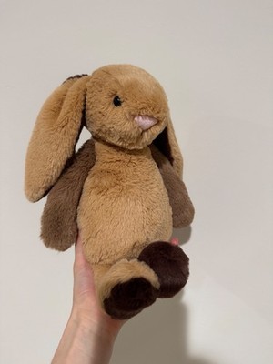 Jellycat ORIGINAL BASHFUL PATCHWORK BROWN BUNNY Medium Soft Plush