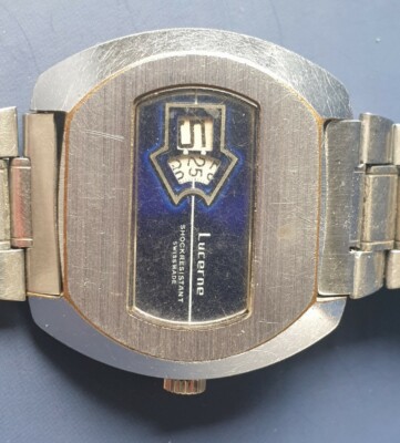 Vintage Rare Lucerne Digital Jump Hour Swiss Watch Mechanical