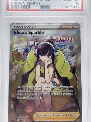 PSA 10 Gem Mint 2023 Pokemon Crown Zenith Elesa's Sparkle Full Art