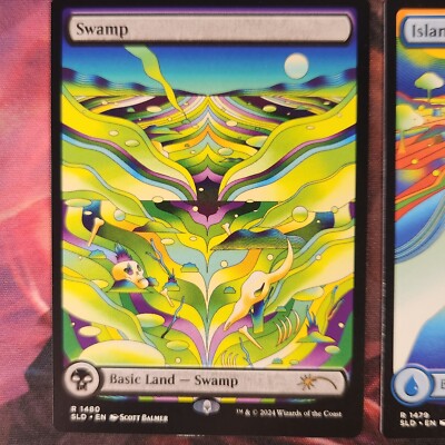 MTG Secret Lair Strange Sands Island Mountain Swamp Plains Forest