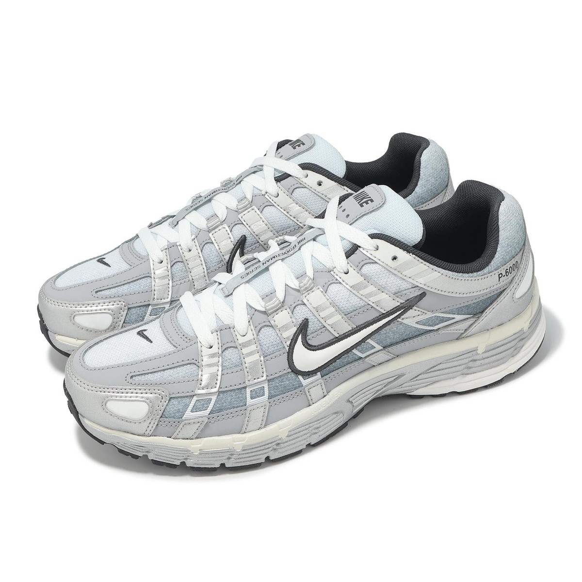 Nike P-6000 Metallic Silver Wolf Grey Men Unisex Casual Shoes