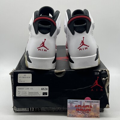 Size 12 - Air Jordan 6 Retro 2014 Carmine White Red Suede Leather
