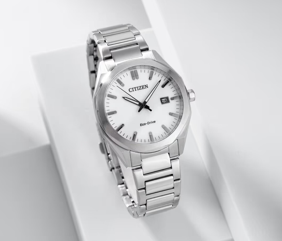 Citizen Eco-Drive BM7620-83A White Analog Octagonal Stainless