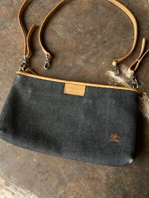 Vintage Burberry Blue Label Made In Japan Denim Purse Cross Body
