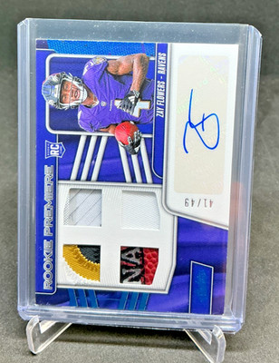 2023 Panini Absolute Rookie Premier ZAY FLOWERS RC Quad Patch AUTO