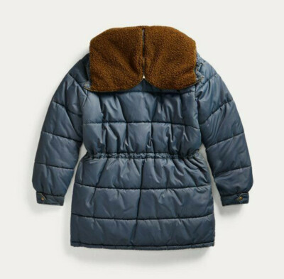 Ralph Lauren RRL Blue Coated Twill Down Alternative Parka Jacket