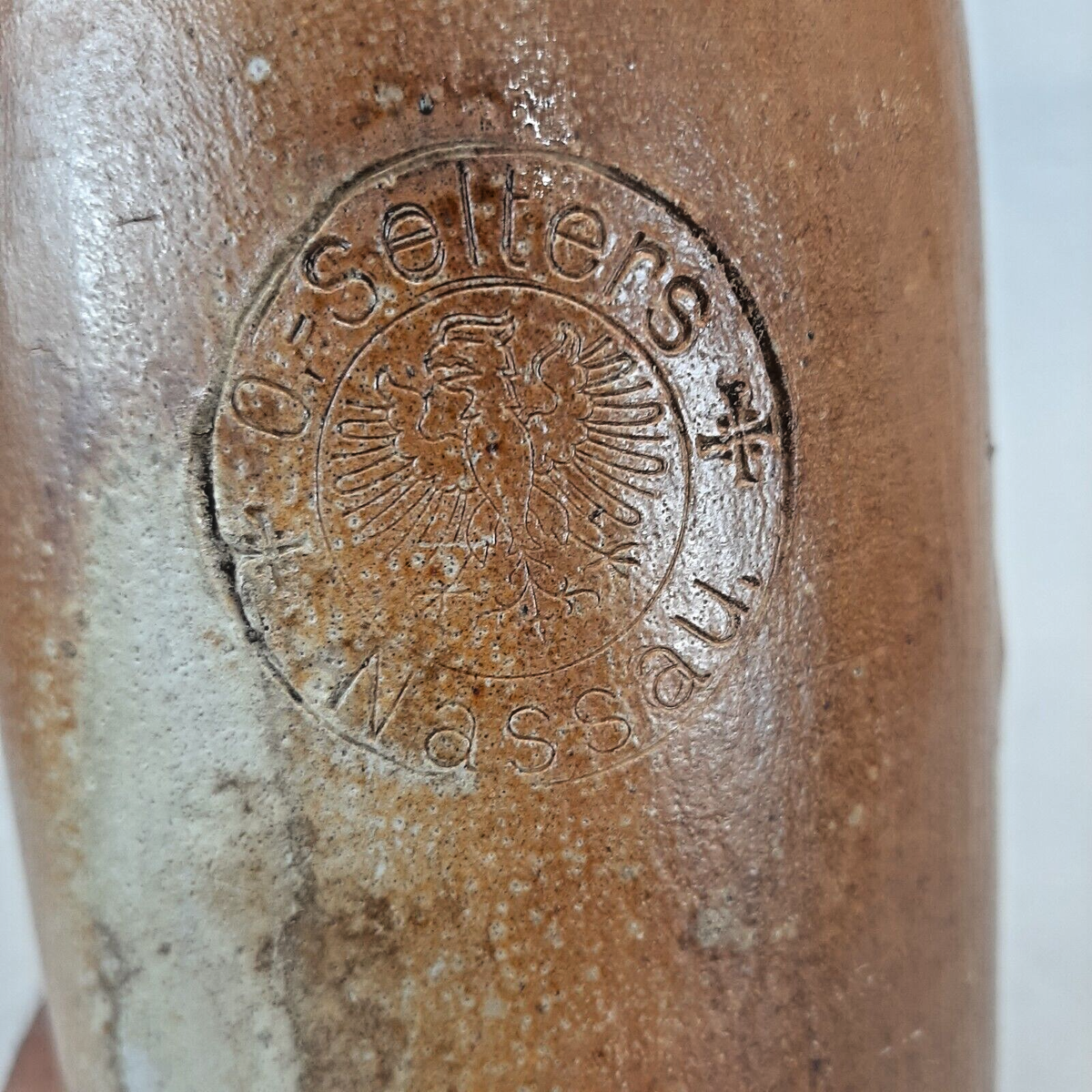 German Seltzer Nassau Mineral Water Bottle Clay Pottery Stoneware