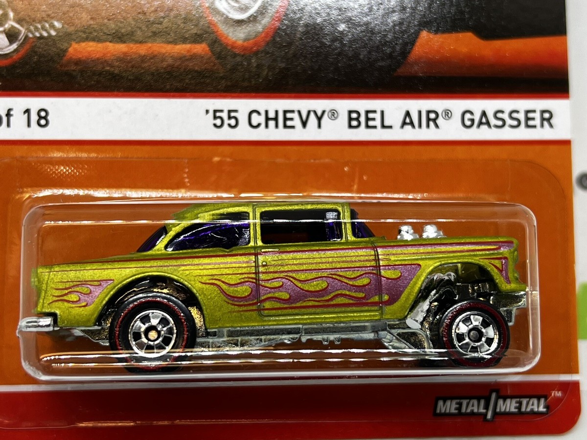 Hot Wheels Redline 55 chevy bel air gasser 5/18 Metal Base Rare