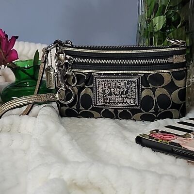 Coach poppy limited edition collection Metalic Silver Black and