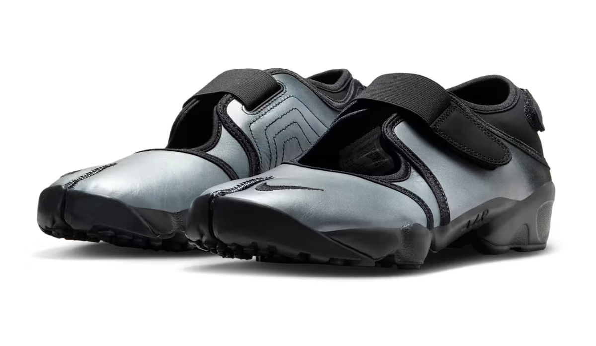 Nike Air Rift Leather Metallic Silver Black IH3656-095 Women's