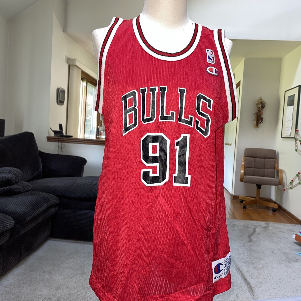 NBA Dennis Chicago Bulls Champion Jersey Dennis Rodman # 91 Free