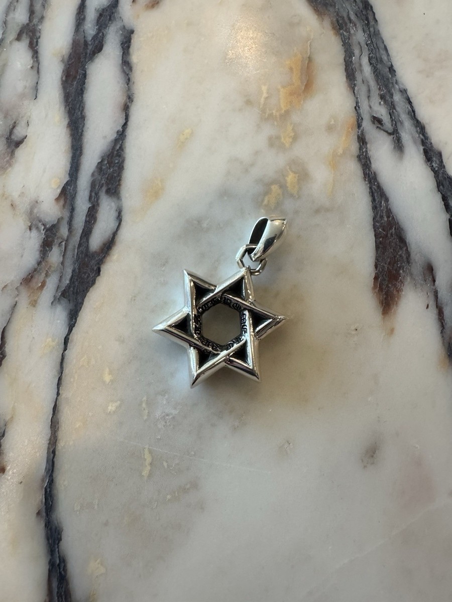 Chrome Hearts Sterling Silver Star of David Charm Pendant NEW
