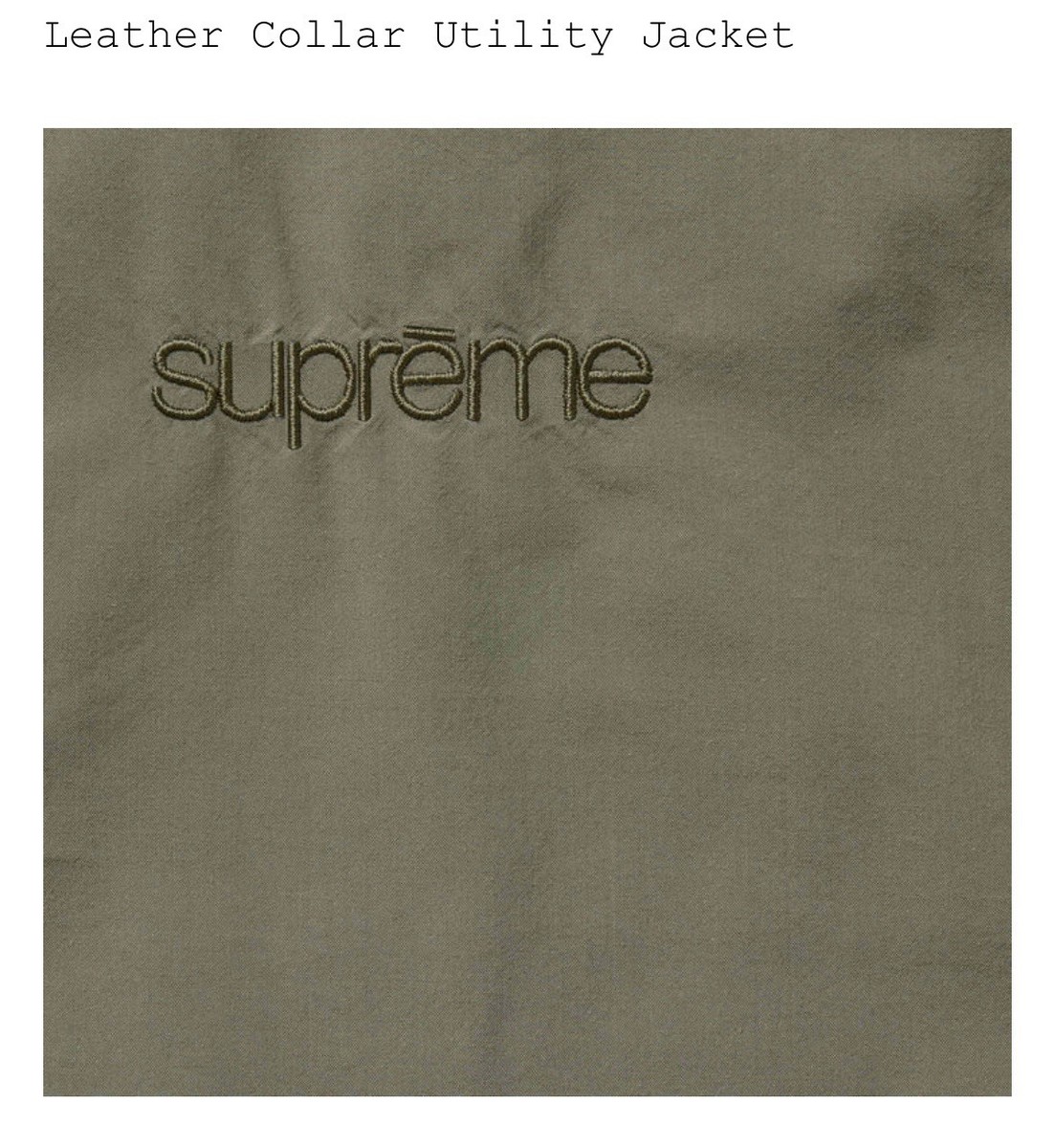 Size Small Supreme Leather Collar Utility Jacket Olive Fast Free