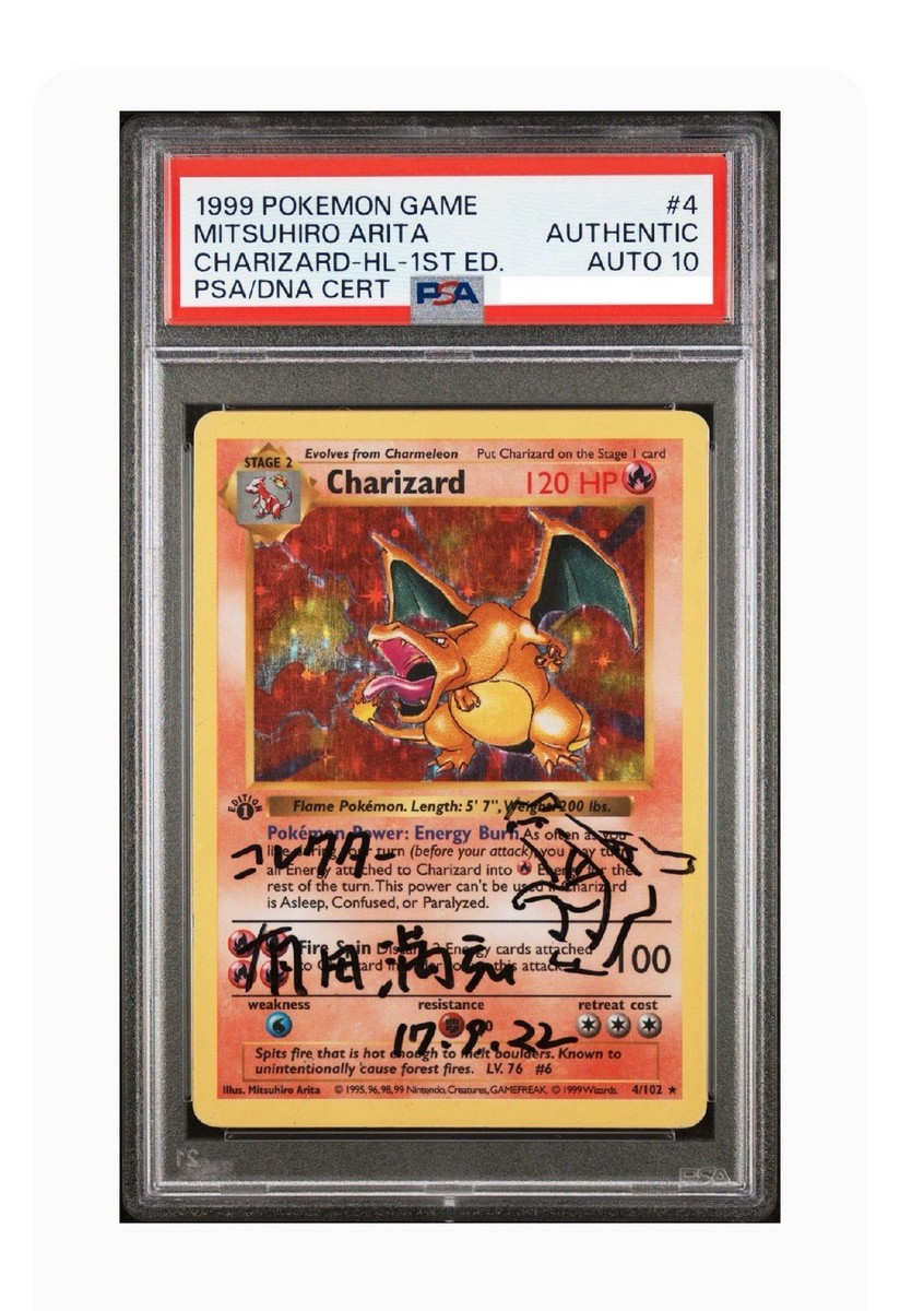 🔥1st Edition Charizard PSA 10 Gem Mint Autograph By Mitsuhiro