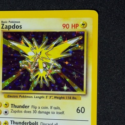Zapdos 16/102 HOLO BLEED 1999 Pokemon Base Set ERROR Rare WOTC