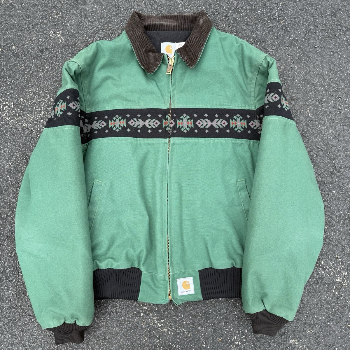 Vintage Green aztec southwestern indian carhartt santa fe jacket