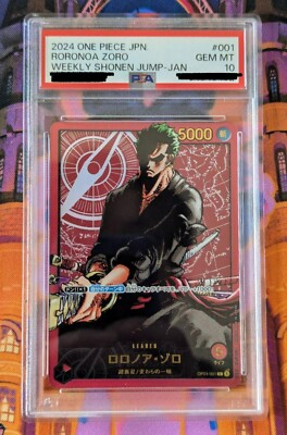 PSA 10 Zoro OP01-001 Weekly Shonen Jump 2024 Promo ONE PIECE Card