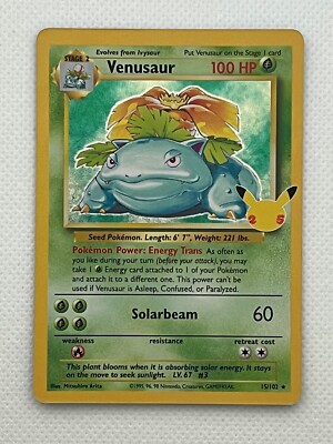 Pokemon 25th Anniversary Celebrations TCG Card 15/102 Venusaur