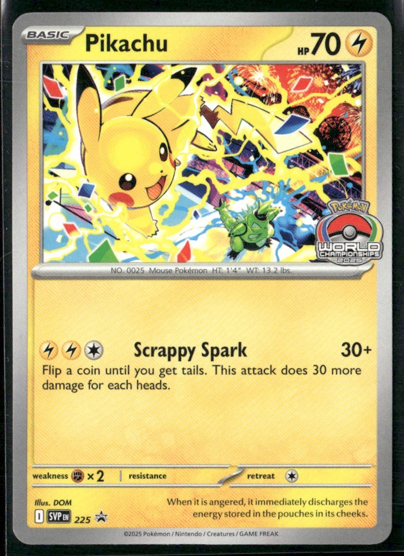 Pikachu SVP 225 - Pokemon TCG Black Star Promo World Championship