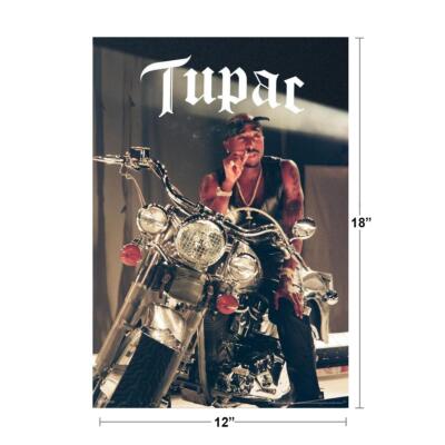 Tupac Shakur 2Pac Motorcycle 90s Rap Music Photo Print Poster