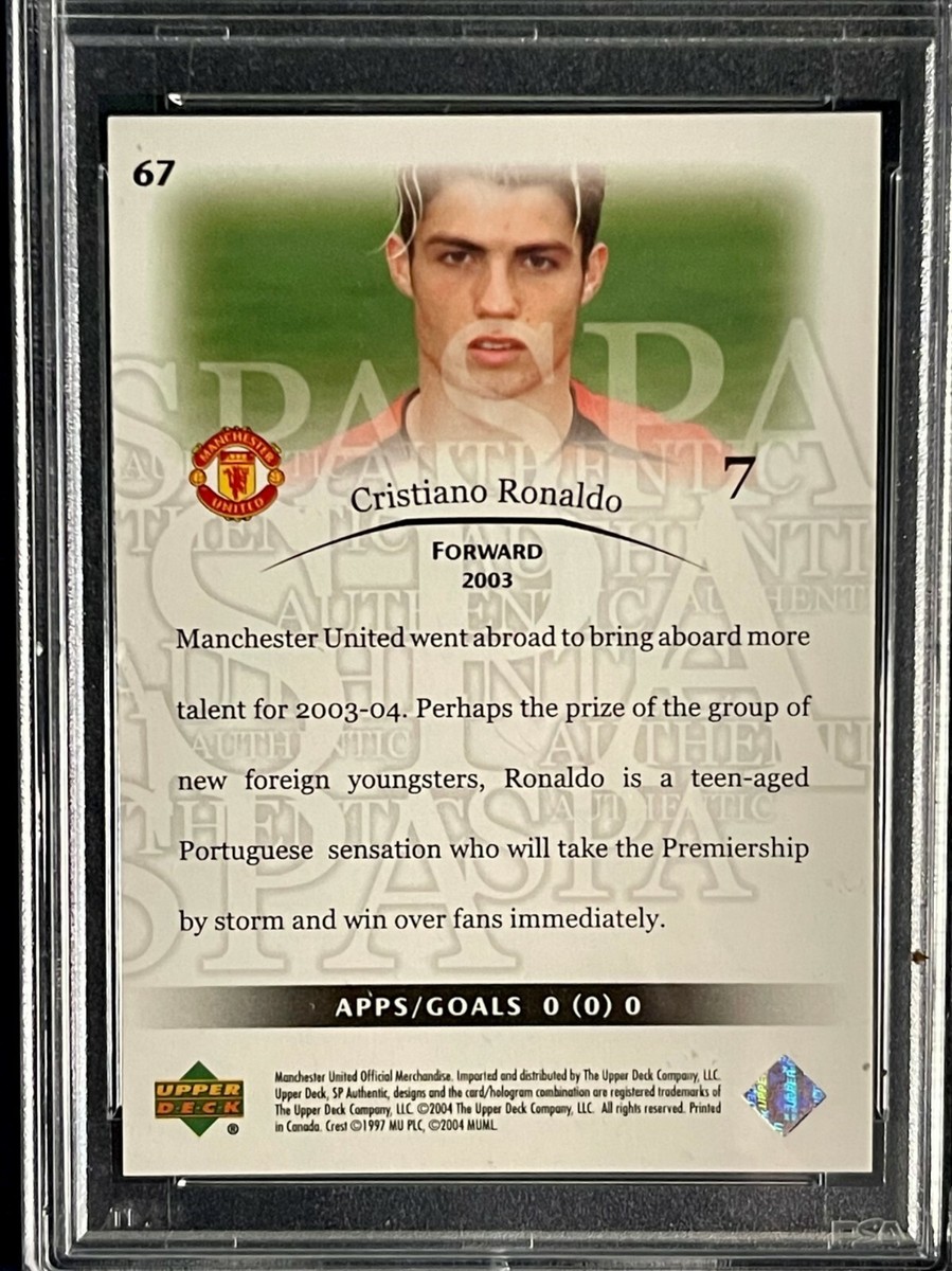 2004 SP Authentic Manchester United Cristiano Ronaldo #67 Rookie