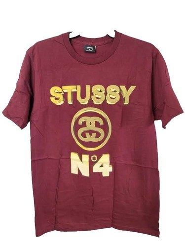 90s STUSSY Vintage Check Short Sleeve BD Shirt L Navy Tag Rare