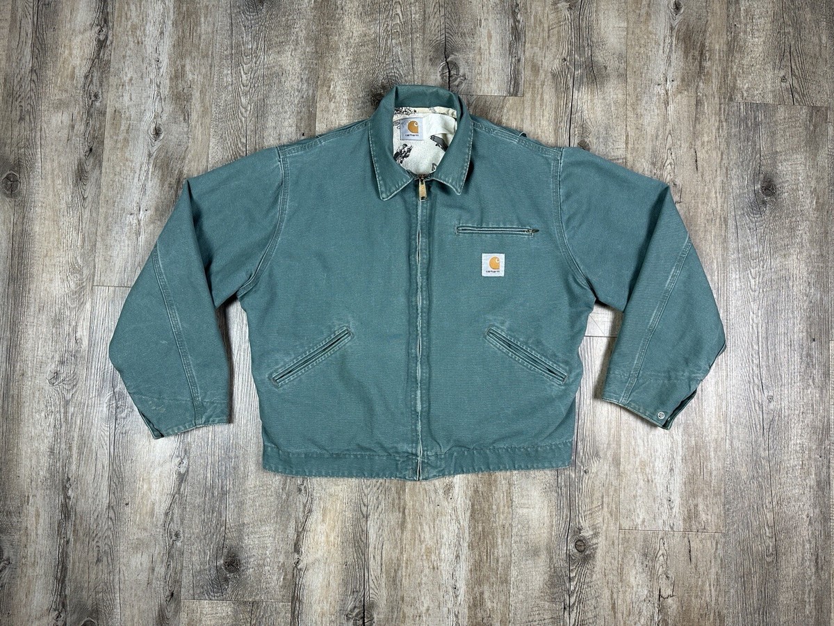 Vintage Carhartt Detroit Jacket Green Special No.CR263 HTF Rare | eBay