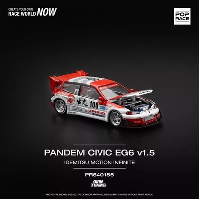 Pop Race Pandem Civic EG6 Idemitsu Motion Infinite 1:64 PR640155