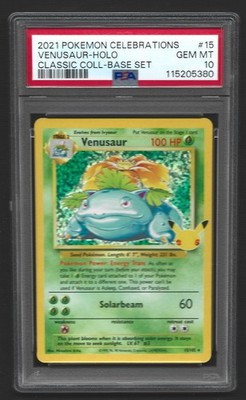 Pokemon PSA 10 GEM MINT Celebrations Venusaur 15/102 Classic