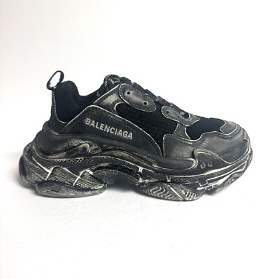 Balenciaga Womens Triple S Sneaker Black Faded Size EU34 US4 | eBay