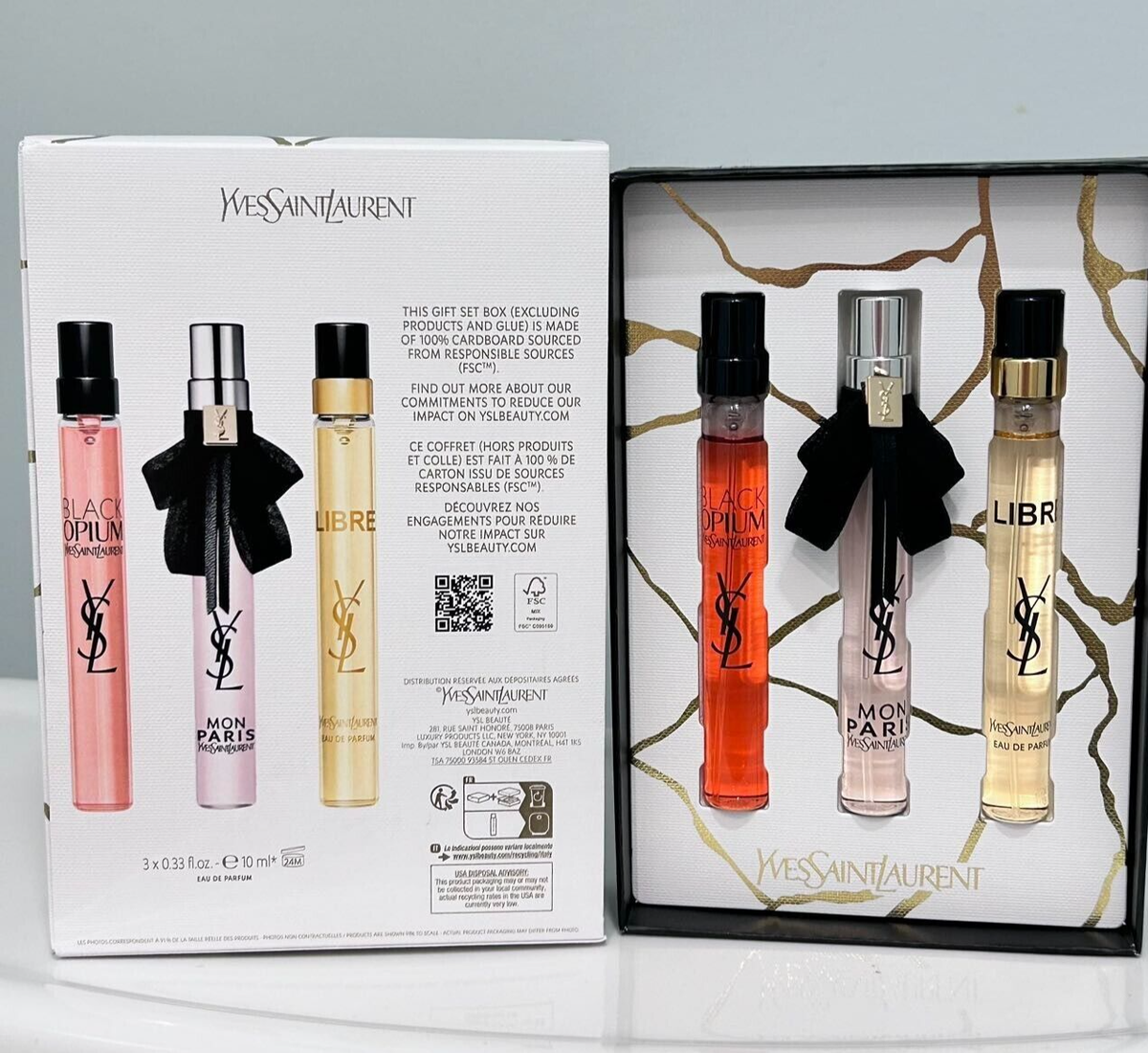 New YSL Yves Saint Laurent Eau Fe Parfum Travel Spray Trio Spray