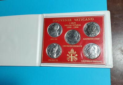 Souvenir Vaticano 5 Coins Set - I Papi Nella Storia 1939-1998