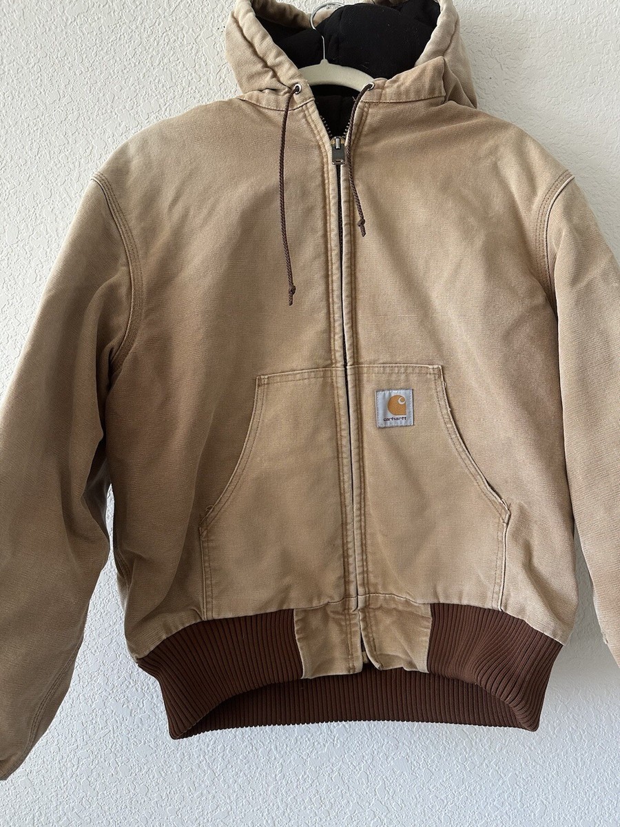 Vtg Carhartt Jacket Large Duck J68 Full Zip Canvas Work Faded USA
