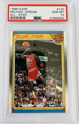 1988 Fleer All-Star MICHAEL JORDAN PSA 10 ~ Flawless. #120 Rare