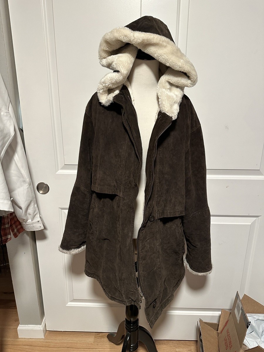 J.G. HOOK LADIES SUEDE LEATHER FUR LINED COAT Y2K Vintage Jacket