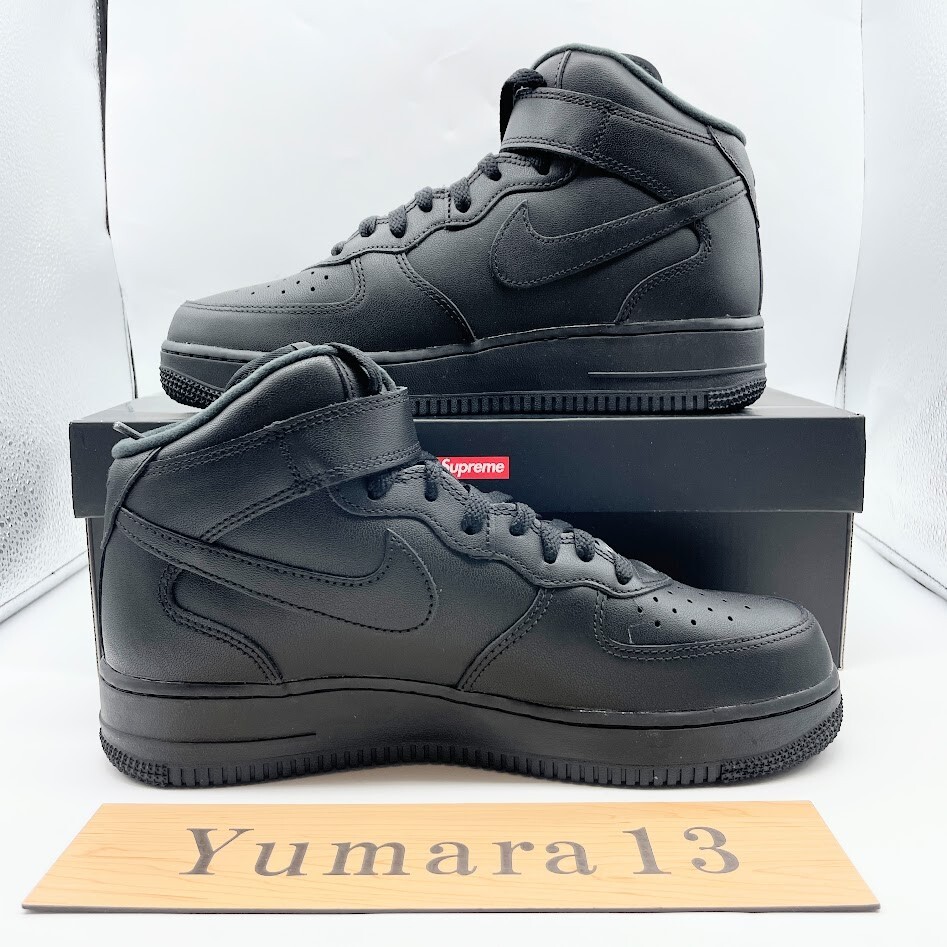 Supreme × Nike Air Force 1 Mid Black FZ8784-001 US Men's Size | eBay