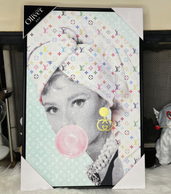Louis Vuitton LV Art Print *Glam Spa Star* Audrey Hepburn 16x24