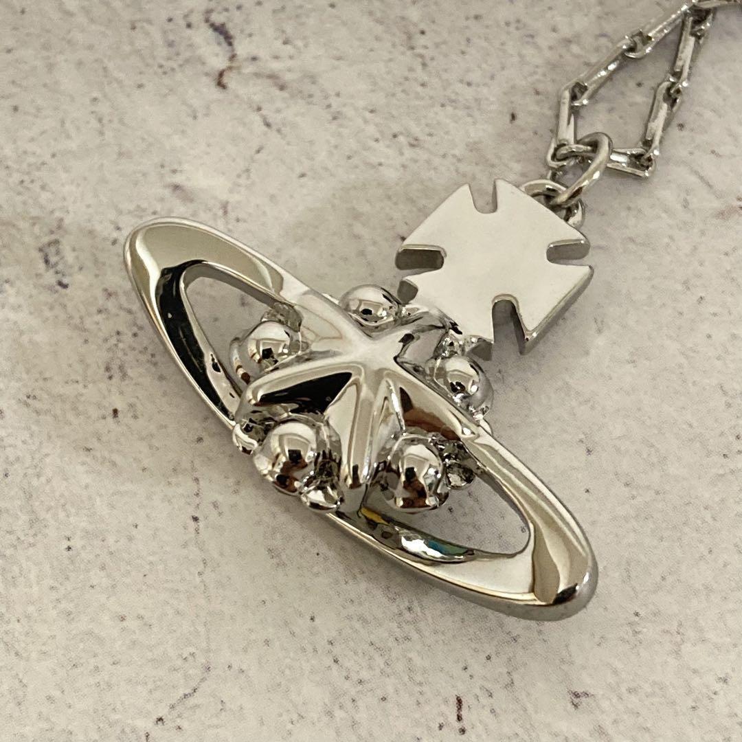 Vivienne Westwood Necklace Star Orb Silver Rhinestone w/drawstring