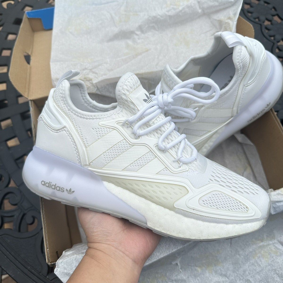 Adidas ZX 2K Boost J Cloud White Big Kid's Athletic Shoes FW1910