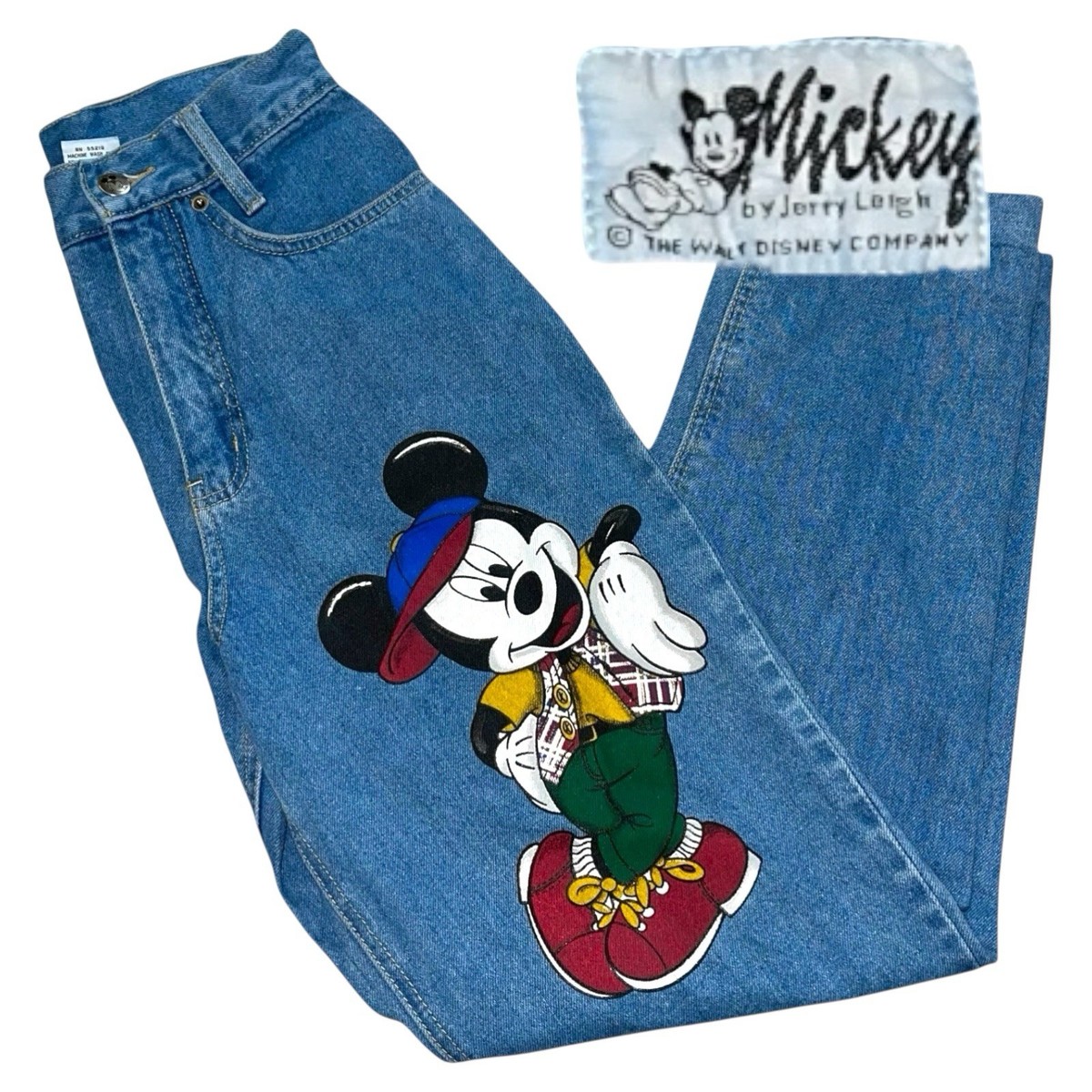 Vintage 90s Disney Hipster Mickey Mouse Jerry Leigh Jeans Womens