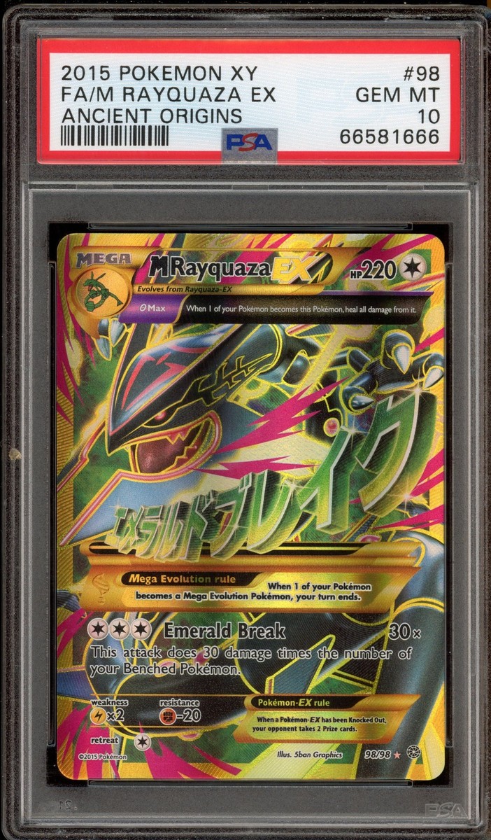 Pokemon M Rayquaza EX XY Ancient Origins Full Art #98 PSA 10 Gem