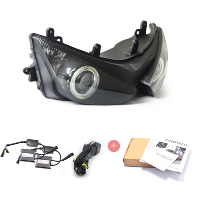 KT LED Angel Halo Eye HID Headlight Assembly for Kawasaki Zx6r Zx