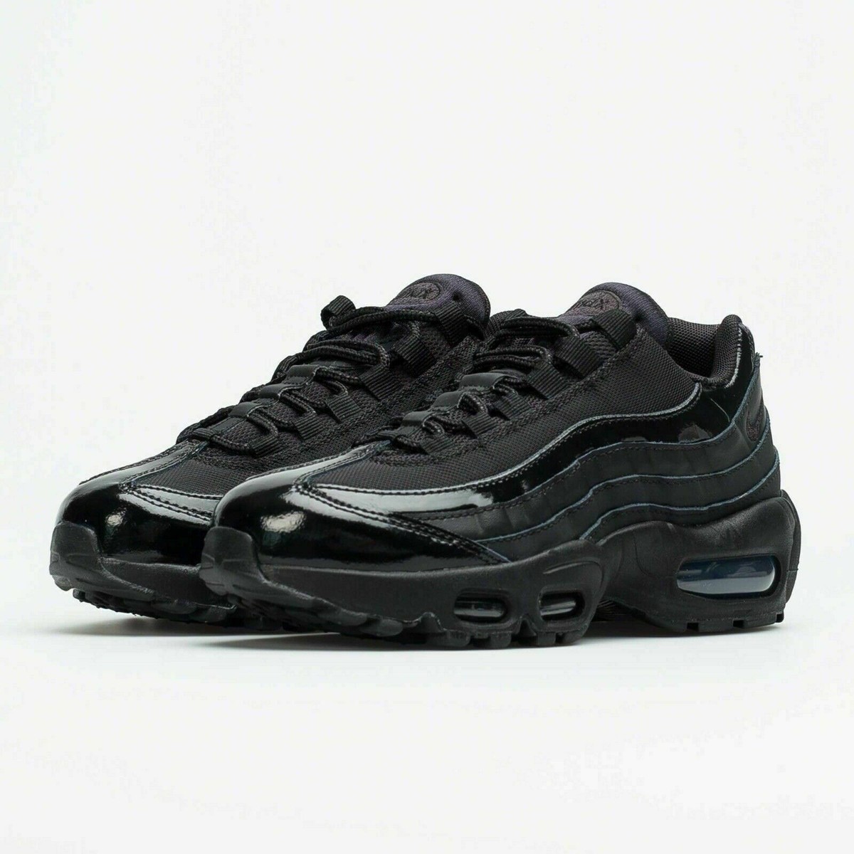 Nike WOMEN'S Air Max 95 TRIPLE BLACK Patent Leather SIZE 5 BRAND